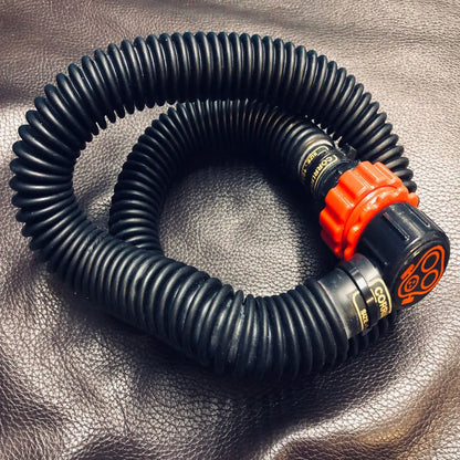 Gas Mask Hose 105cm Black/Red Gasmask Logo E-Stim Emporium BDSM Kit