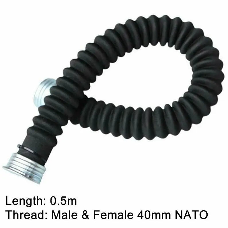 Hose Connector 50-55cm Length Gas Mask NATO 40mm Thread E-Stim Emporium BDSM Kit