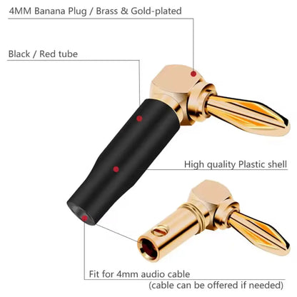 Pair Of 90 Degree Banana Plug Connectors E-Stim Emporium Cables & Adaptors