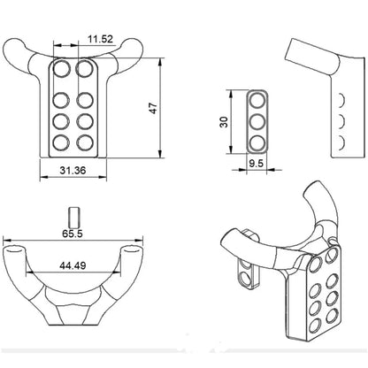 Image showing the dimensions of the short Stairway To Heaven electrode