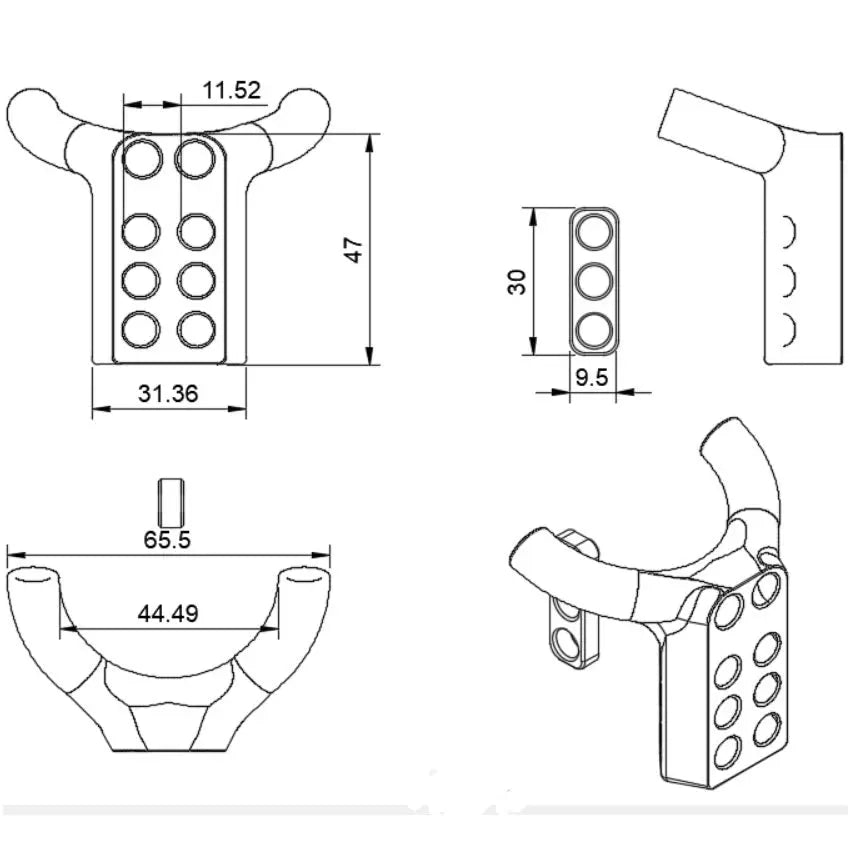 Image showing the dimensions of the short Stairway To Heaven electrode